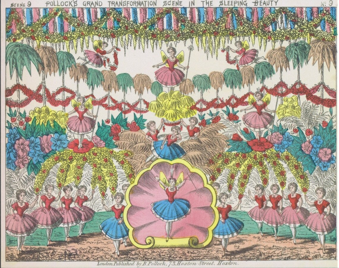 Pollock's grand transformation scene in The Sleeping Beauty, featuring a chorus of fairy dancers.