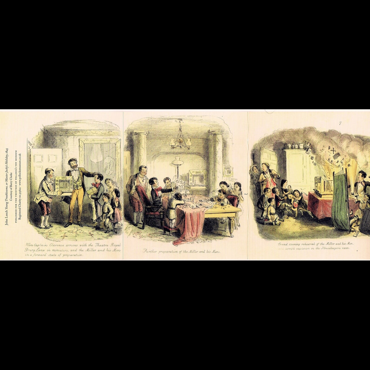 Toy Theatre Mischief from 1846 by John Leech, Greetings Card